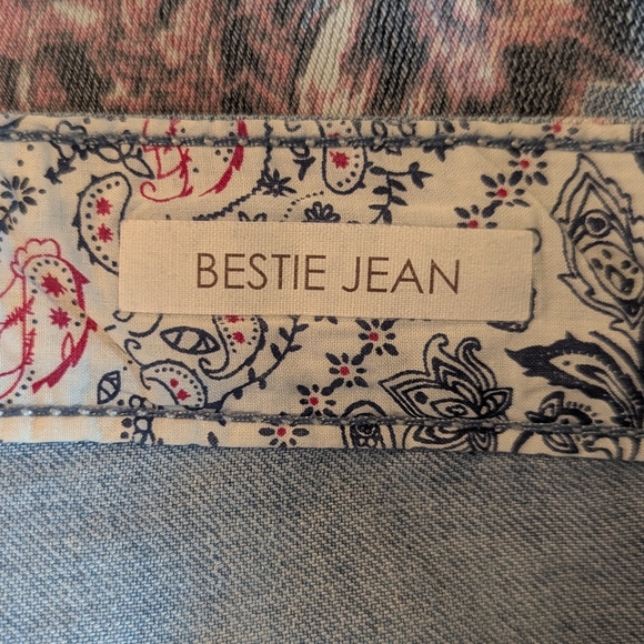Vintage American Bestie Gratia Rose Floral Mid-Rise Stretch Denim Jeans - Picture 4 of 11